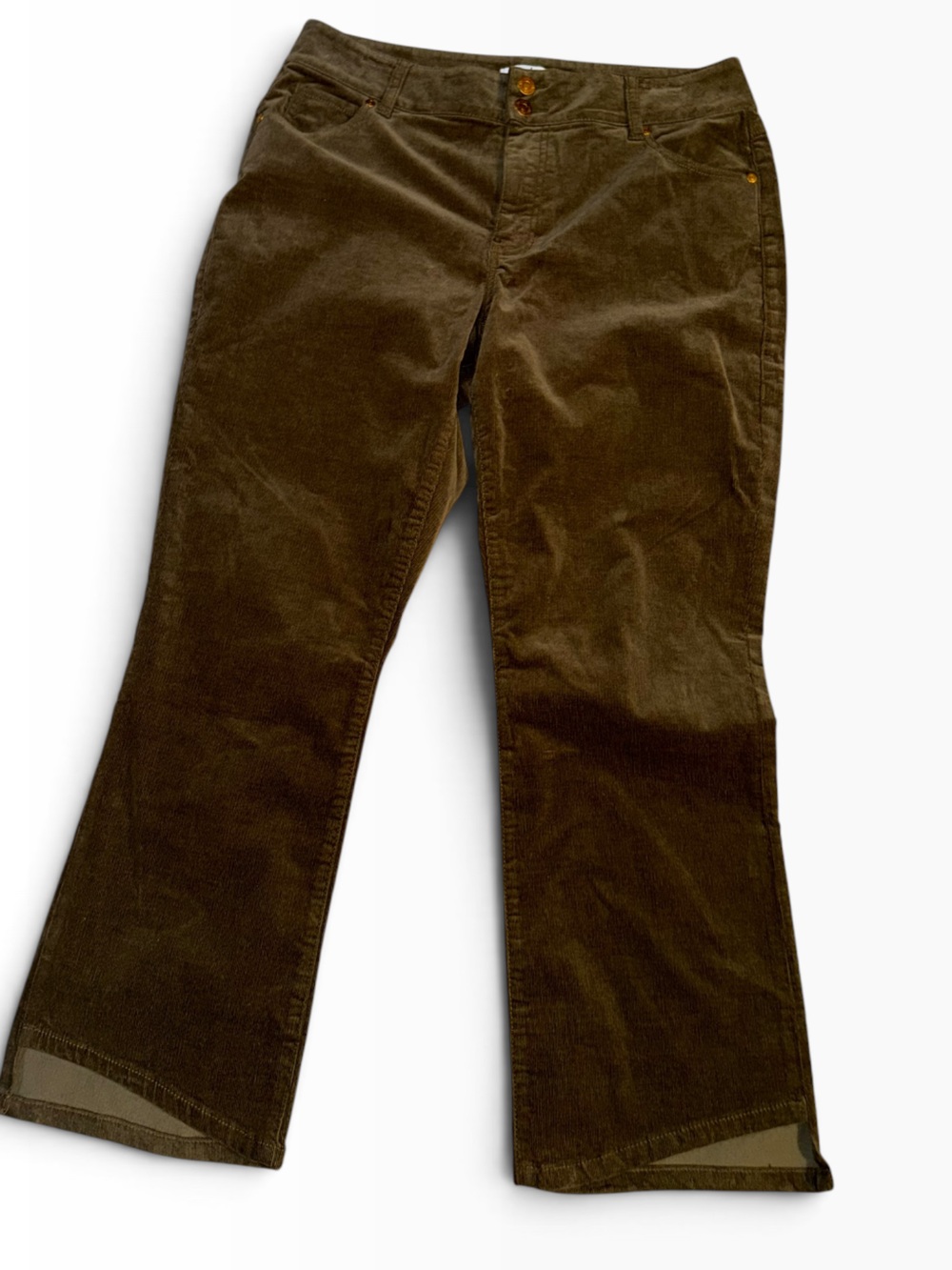Cabi High-Low Corduroy Crop Pant Sz 12 straight leg